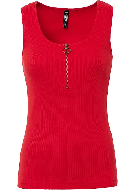 Ribbet topp av ren bomull, bonprix