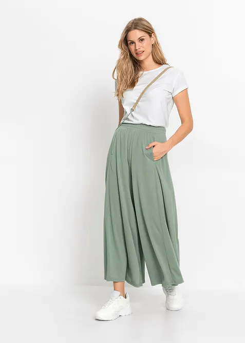 Culottes i jersey med vide ben, bonprix