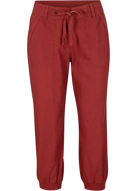 3/4-lang bukse av bomull-/linmiks, bonprix