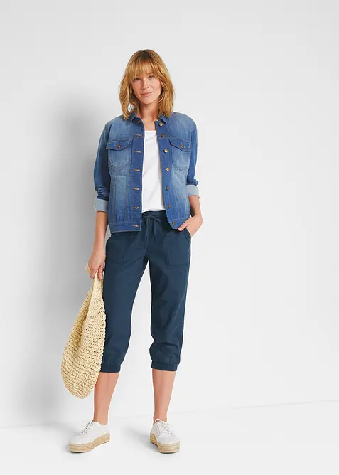 3/4-lang bukse av bomull-/linmiks, bonprix