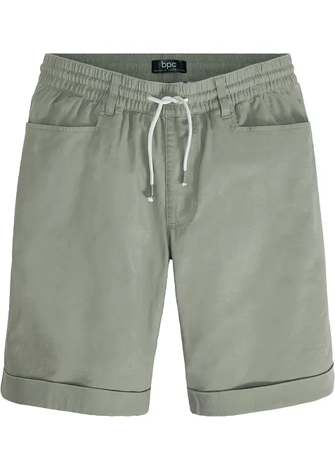 Pull on-bermudashorts i luftig linmiks, Regular Fit, bonprix