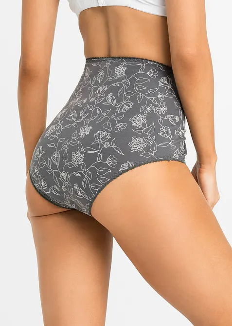 Høy truse med behagelig bomull (4-pack), bonprix