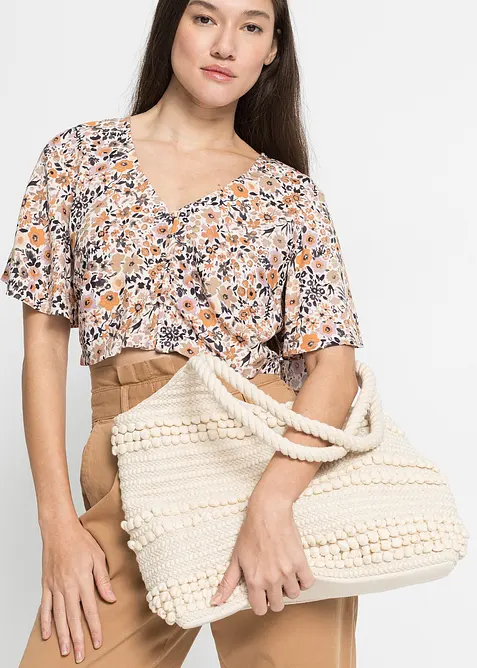 Shoppingveske i strukturert bomull, bonprix