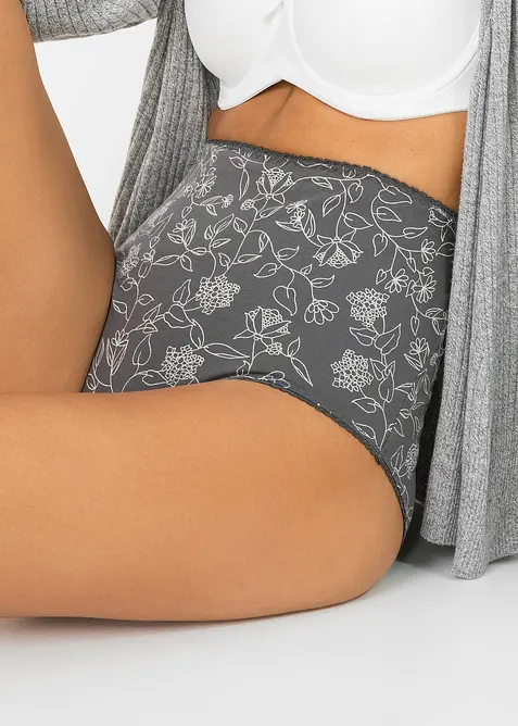 Høy truse med behagelig bomull (4-pack), bonprix