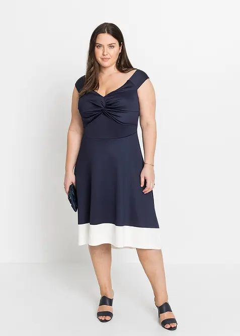 Carmen-kjole med knutedetalj, bonprix