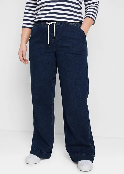 Wide Leg-jeans Mid Waist, Stretch, bonprix