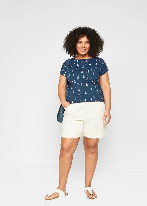 Avslappet topp, kortermet, bonprix