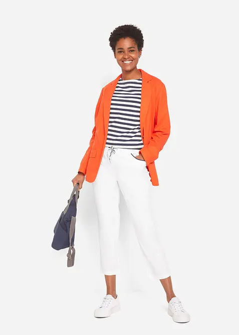 Bukse i papertouch-materiale og 7/8-lengde med komfortlinning, bonprix