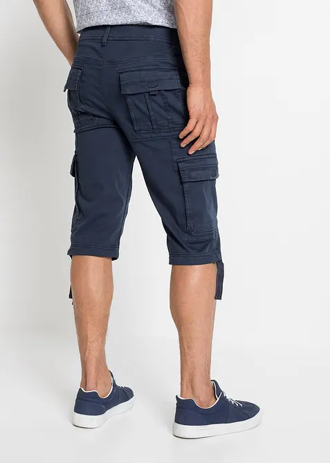 Bermudashorts i lang modell med stretch og cargolommer, Regular Fit, bonprix
