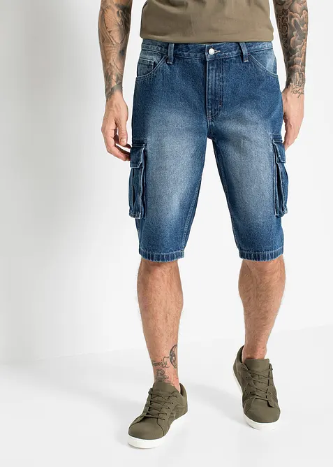 Cargo-bermudashorts i denim, Relaxed Fit, bonprix