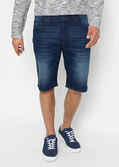 Bermudashorts i denim med stretch og forsterket skritt, Regular fit, bonprix