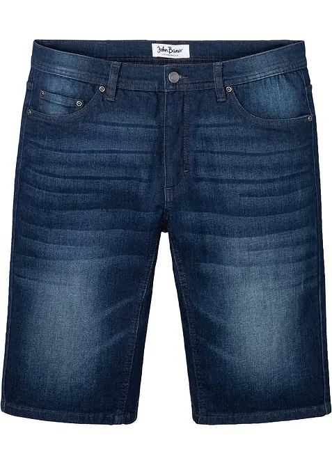 Bermudashorts i denim med stretch og forsterket skritt, Regular fit, bonprix