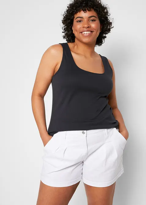 Ribbet topp av 100% bomull, bonprix