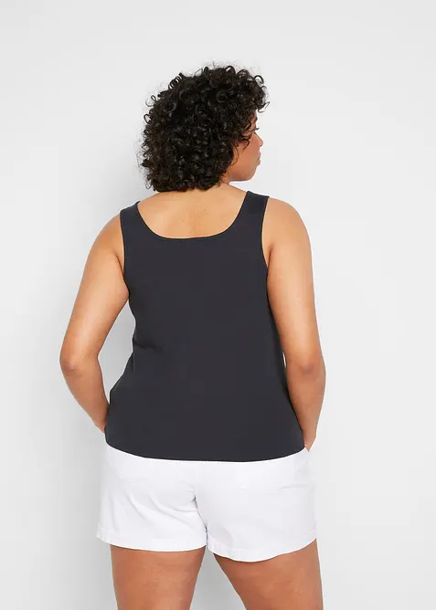 Ribbet topp av 100% bomull, bonprix