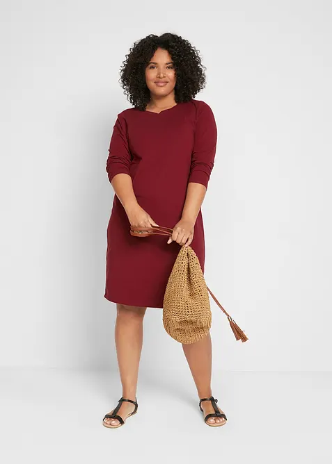 Figurnær jerseykjole i bomull med stretch (2-pack), bonprix