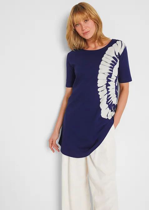 Oversized topp med batikk-effekt, &oslash;kologisk bomull, bonprix