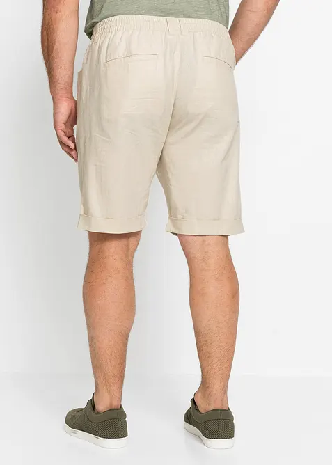 Pull on-bermudashorts i luftig linmiks, Regular Fit, bonprix