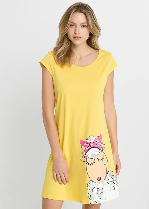 Kort nattkjole i 100% &oslash;kologisk bomull, bonprix