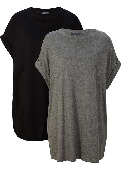 Lang topp i 100% &oslash;kologisk bomull (2-pack), bonprix