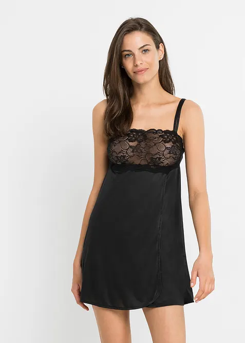 Neglisj&eacute; i glinsende materiale, bonprix