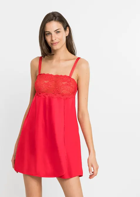 Neglisj&eacute; i glinsende materiale, bonprix