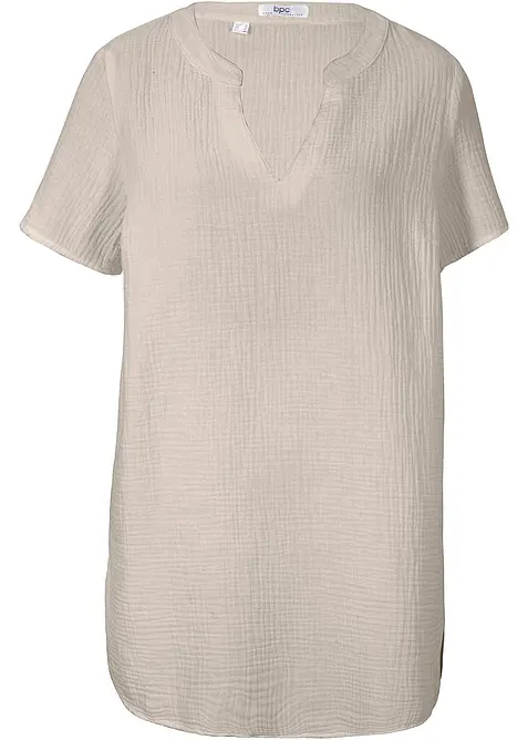 Lang tunika av ren bomullsmusselin, bonprix