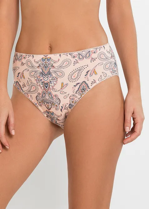 Truse med h&oslash;y midje og myk bomull (4-pack), bonprix