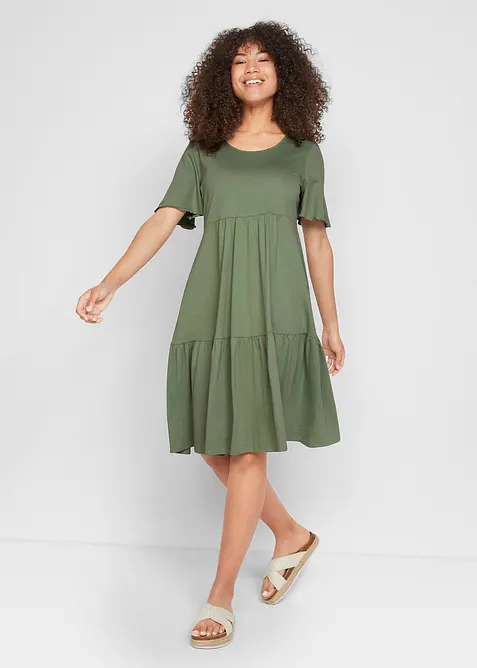 Jerseykjole i 100% bomull, bonprix