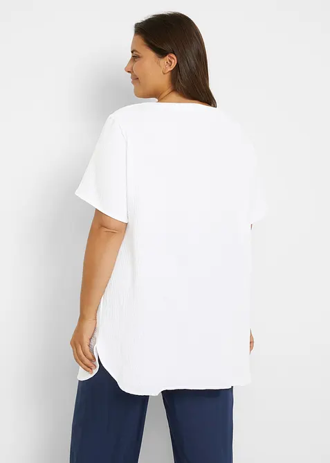 Lang tunika av ren bomullsmusselin, bonprix