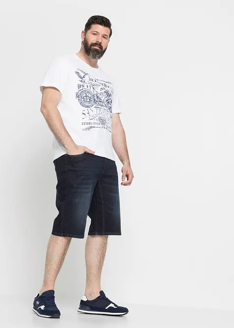 Bermudashorts i denim med stretch og forsterket skritt, Regular Fit, bonprix