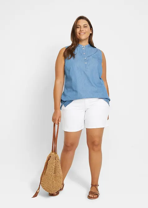 Denimshorts Slim Fit Mid Waist, 2-pack, bonprix