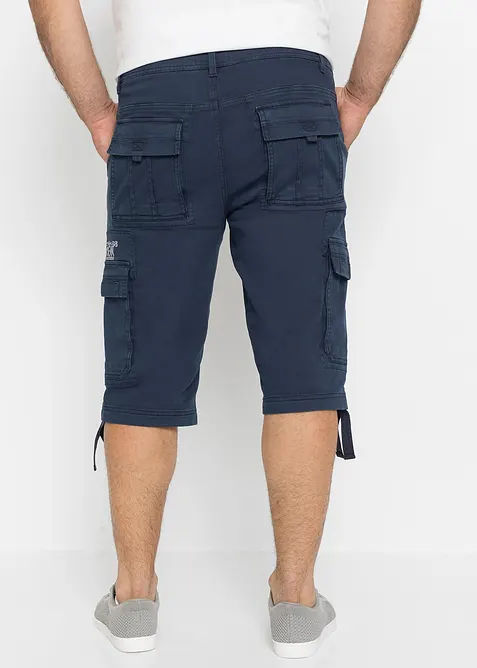 Bermudashorts i lang modell med stretch og cargolommer, Regular Fit, bonprix