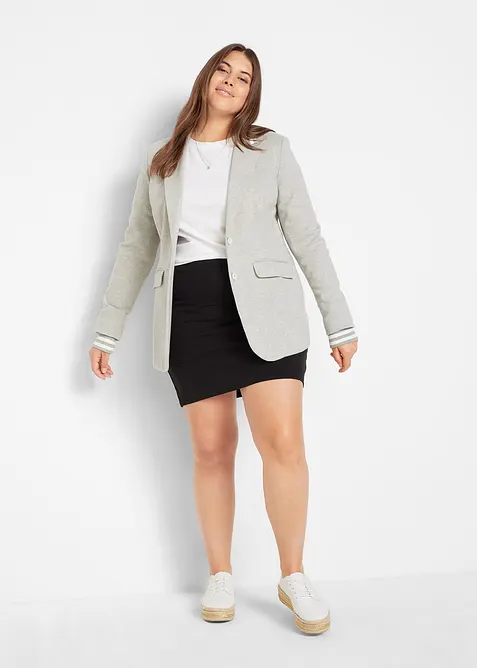 Jerseyskjørt i økologisk bomull med stretch (2-pack), bonprix