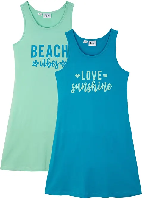 Jerseykjole i økologisk bomull (2-pack), bonprix