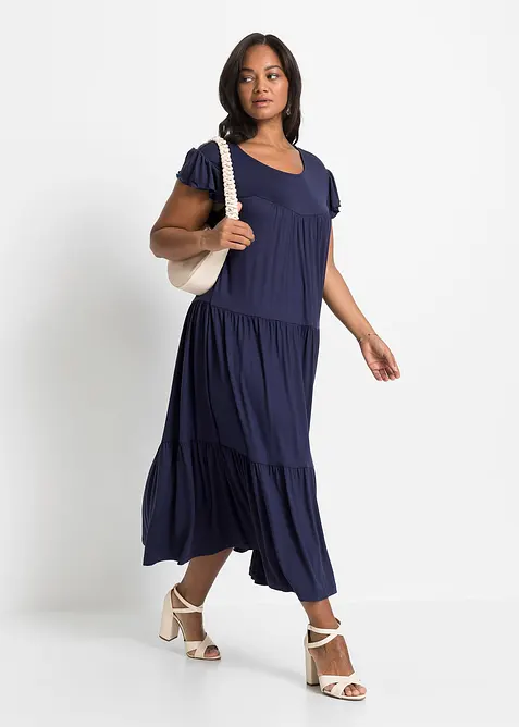 Midikjole i viskose, bonprix