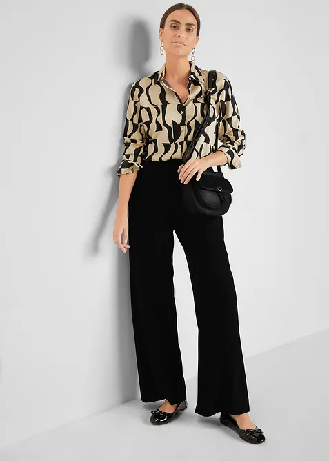 Jerseybukse med vide ben, bonprix