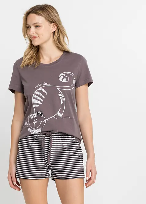 Kort pyjamas med hårstrikk, bonprix