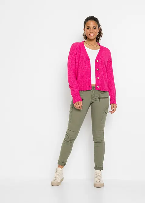 Cargobukse i bomullsmiks med elastan, bonprix