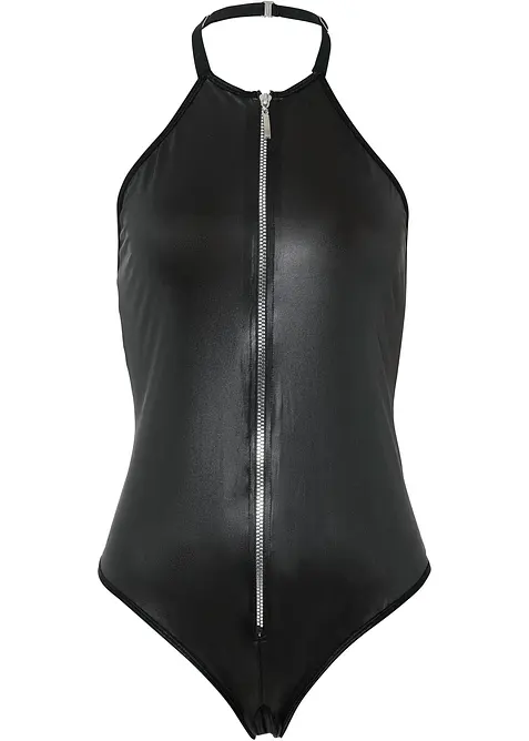 Stringbody ouvert i wetlook, bonprix