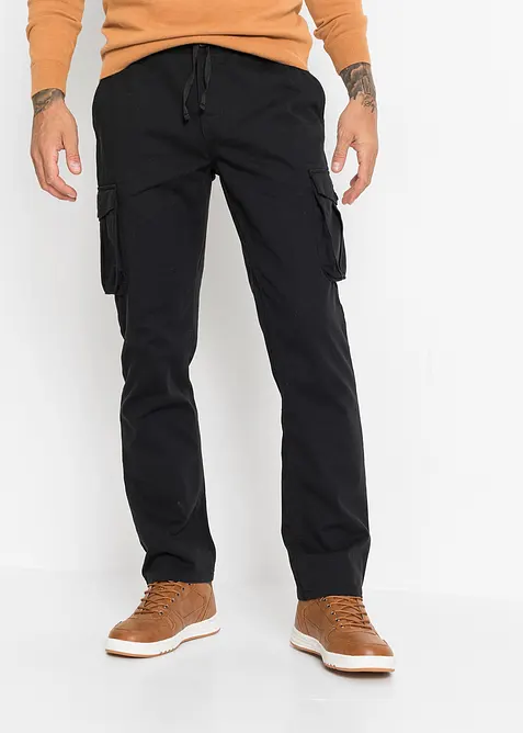 Regular Fit cargobukse med stretchlinning, Straight, bonprix