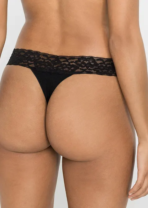 Stringtruse (4-pack) med bomull, bonprix