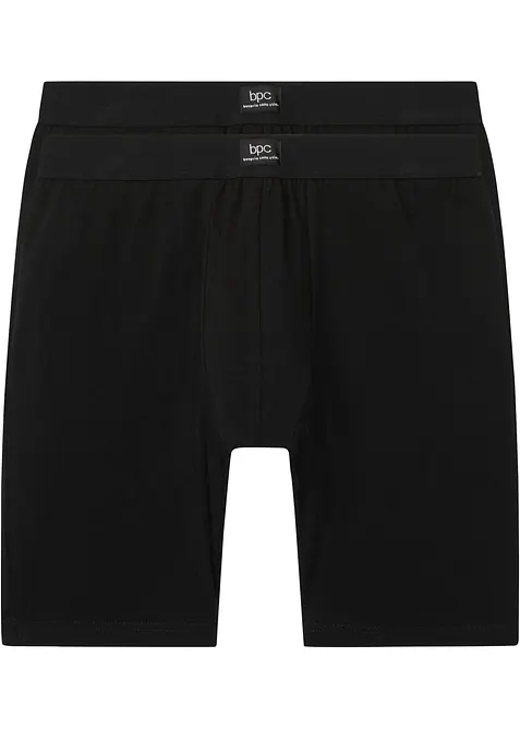 Boksershorts med bomull i ettersittende modell med lange ben (2-pack), bonprix