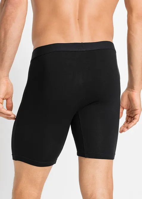 Boksershorts med bomull i ettersittende modell med lange ben (2-pack), bonprix