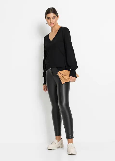 Finstrikket genser i viskosemiks, bonprix