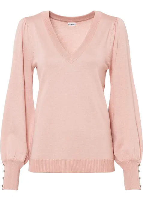 Finstrikket genser i viskosemiks, bonprix