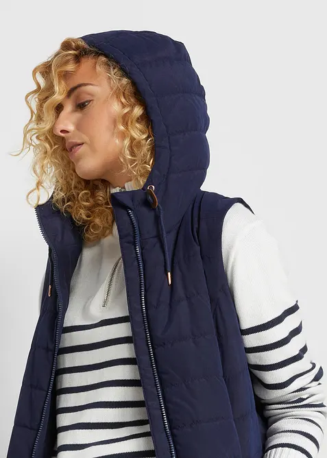 Lang, vattert vest, bonprix