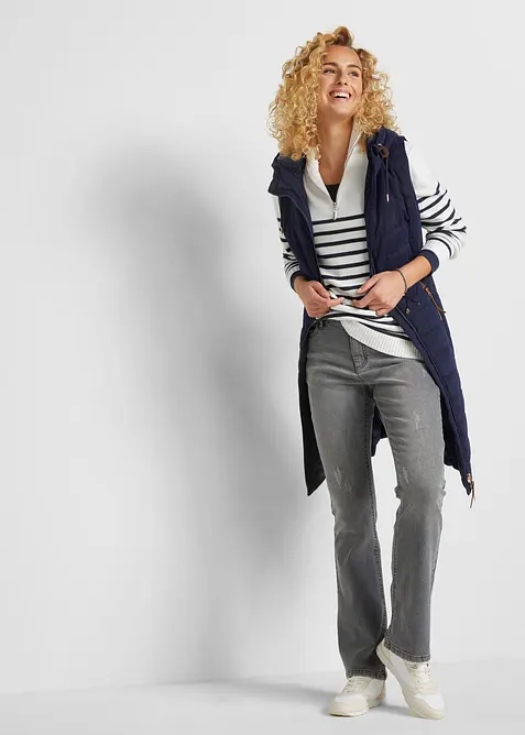 Lang, vattert vest, bonprix