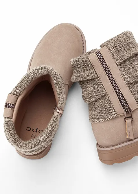 Boots med strikket innfelling i skaftet, bonprix