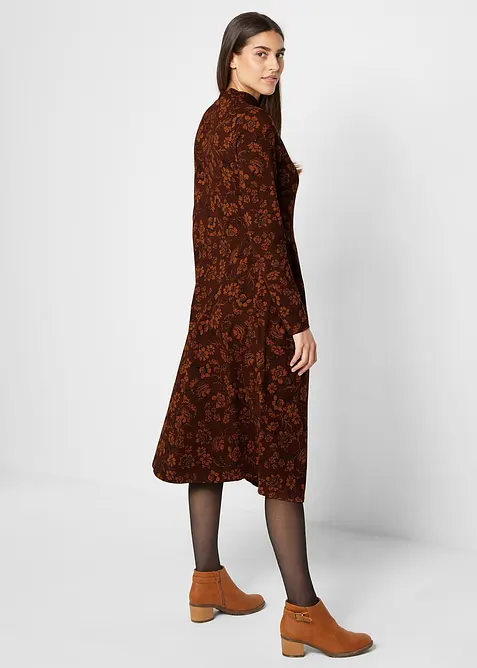 Langermet, mønstret jerseykjole, bonprix