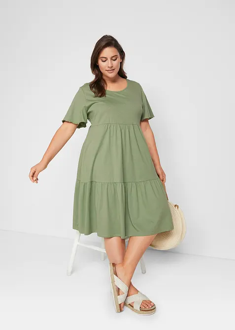 Jerseykjole i 100% bomull, bonprix